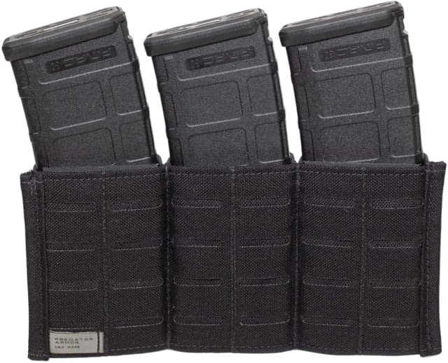 Predator Armor 5.56 Quick Draw Triple Mag Pouch Black 10x5
