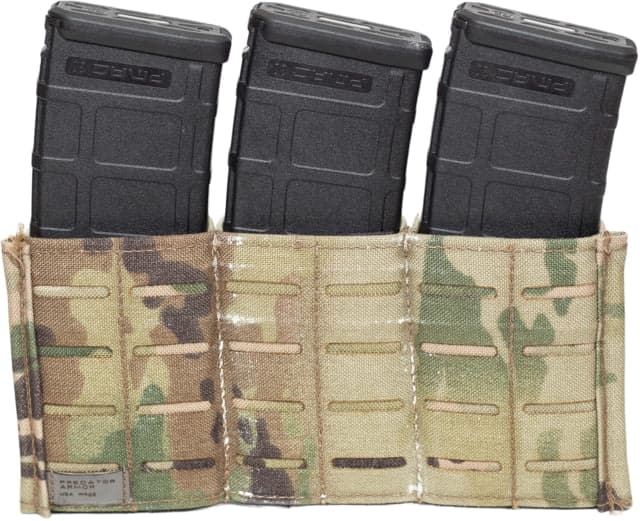 Predator Armor 5.56 Quick Draw Triple Mag Pouch Multi-Cam 10x5
