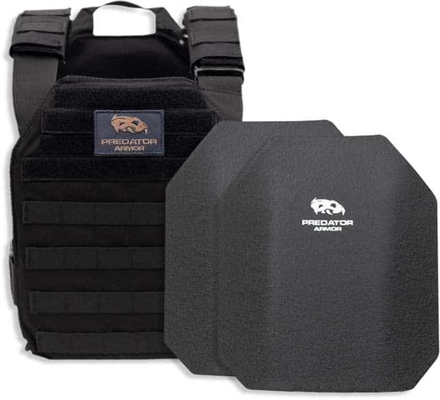 Predator Armor Level III Plate Carrier Package Black 16x12