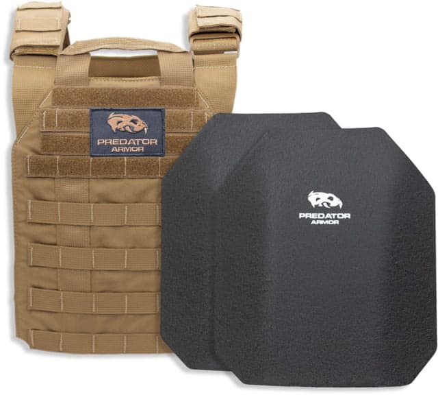 Predator Armor Level III Plate Carrier Package Coyote 16x12