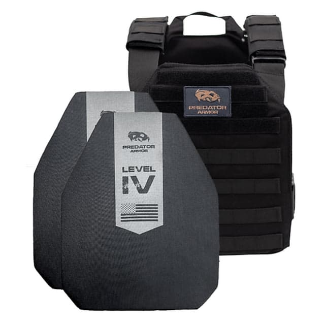Predator Armor Level IV Ceramic Plate Carrier Package Black One Size