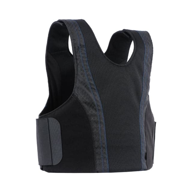 Premier Body Armor Concealable Armor Vest w/ Level IIIA Panel Black With Blue Stitching Large