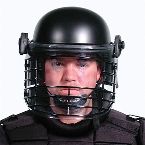 Premier Crown Corp Tacelite Tcm&trade Full Coverage Riot Duty Helmet W/ Wire Face Guard Black Small 2.5Ib