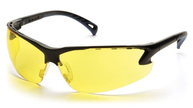 Pyramex Venture 3 Safety Glasses Black Frame Amber Lens
