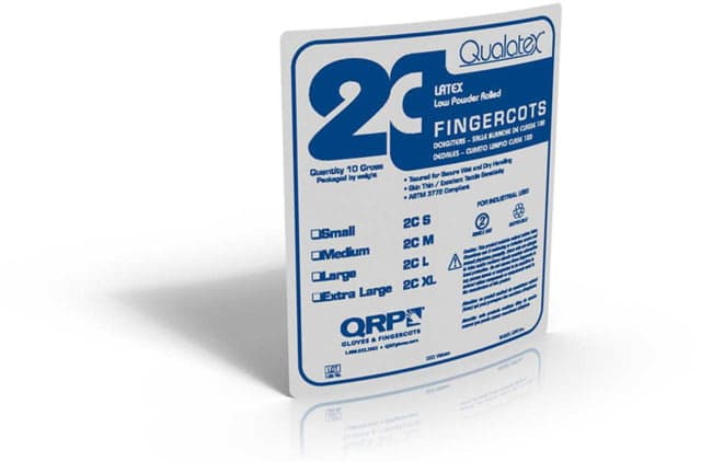 QRP Fingercot 3MIL Latex Lg PK1440 2CL Fingercot 3MIL Latex Lg PK1440 Case of 28800