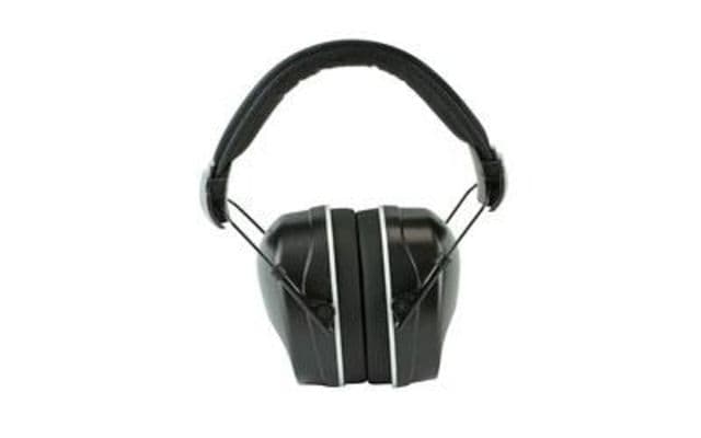 Radians Folding Slim Cup NRR 34 Passive Ear Muff w/ Free Plugs Black