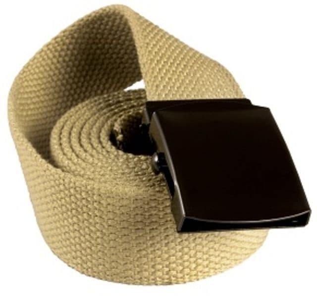 Red Rock Outdoor Gear Cotton Web Belt 54in Plated Roller Buckle Tan w/ Black