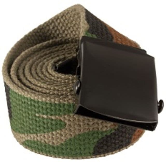 Red Rock Outdoor Gear Cotton Web Belt 54in Plated Roller Buckle Woodland w/ Black