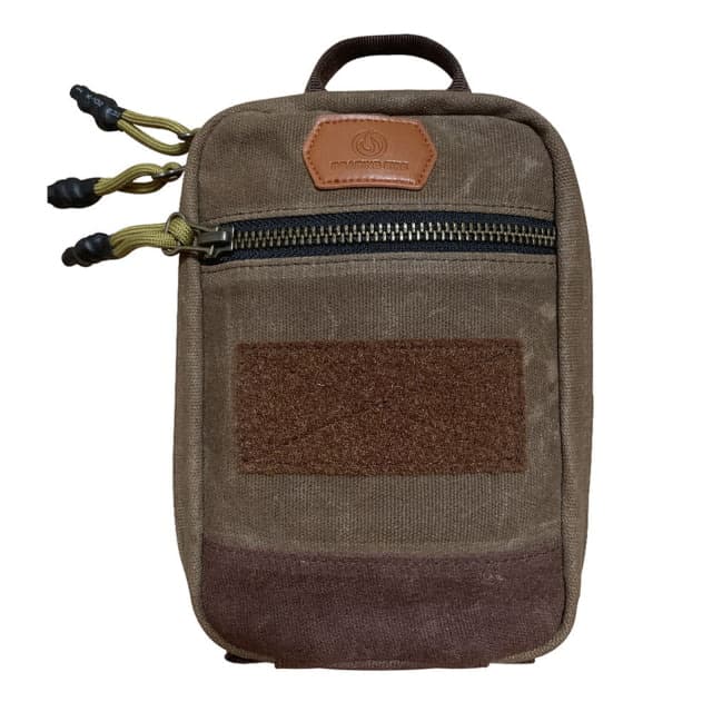 Roaring Fire Smolder Waxed Canvas Organizer Pouch Rustic Brown 7.87x6.1x1.77 inch RF-Smolder Pouch-Brown