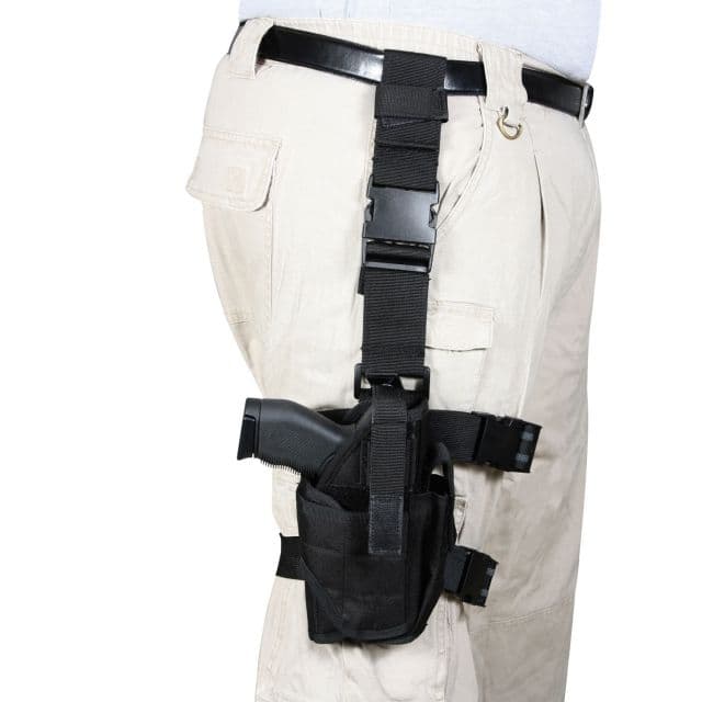 Rothco Deluxe Adjustable Drop Leg Tactical Holster Ambidextrous Black