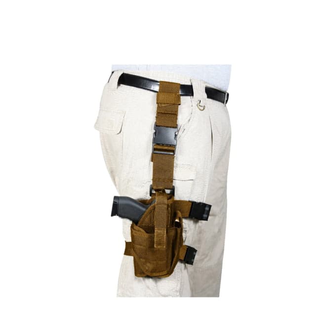Rothco Deluxe Adjustable Drop Leg Tactical Holster Ambidextrous Coyote Brown
