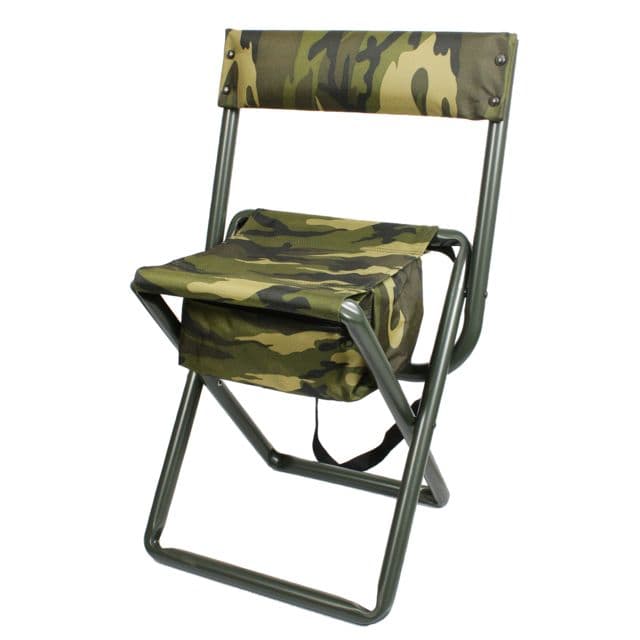 Rothco Deluxe Folding Stool With Pouch Woodland Camo WoodlandCamo