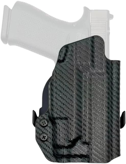 Rounded Gear Paddle Holster OWB Black Carbon Fiber Kydex Fits Glock Right Hand