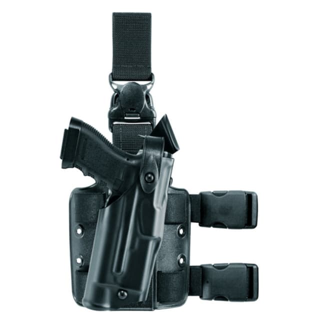 Safariland ALS/SLS Drop-Leg Glock Holster w/Quick-Release Leg Strap QLS Kit Black Right Glock 1722