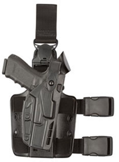 Safariland Model 7305 7ts Als/Sls Drop-Leg Glock Holster Glock 19/Glock 23/Glock 45/Glock 19x Right Hand Safariseven Plain Black 7305-28325-411
