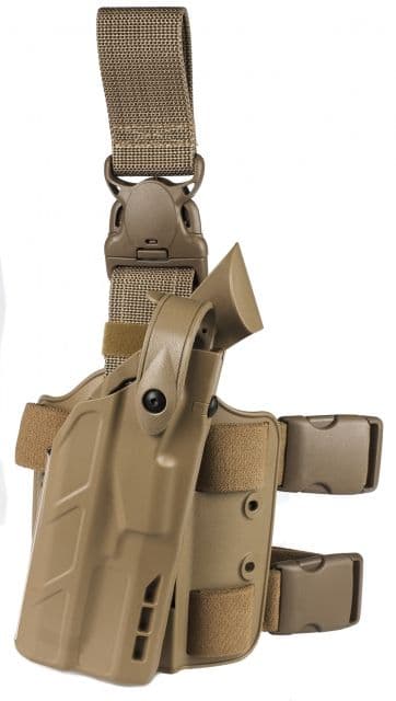 Safariland Model 7305 7ts Als/Sls Drop-Leg Glock Holster Glock 17/Glock 22 Right Hand Safariseven Plain Flat Dark Earth 7305-8325-551