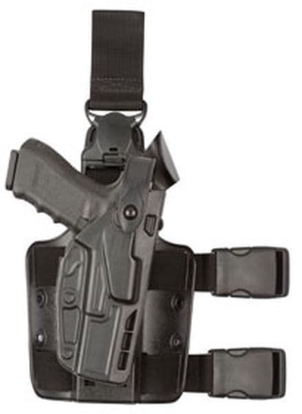 Safariland Model 7305 7ts Als/Sls Drop-Leg Glock Holster Glock 17/Glock 22 Right Hand Safariseven Plain Black 7305-8325-411
