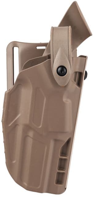 Safariland 7360 7TS ALS/SLS Mid-Ride Level III Retention OWB Duty Holster Beretta 92 Right Hand STX Plain FDE Brown 7360-73-551
