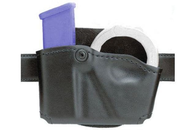 Safariland 573 Concealment Magazine Holder Paddle Single w/Cuff Pouch - Hi Gloss Black Ambidextrous