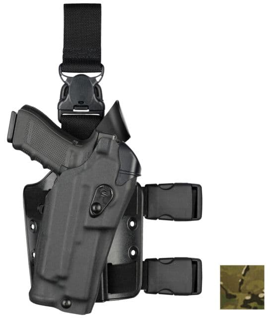 Safariland 6304RDS ALS/SLS Drop Leg Glock Holster Glock 17/22/31 w/ITI M3 Right Hand Cordura Single Strap Universal Flex Adapter Multi Cam