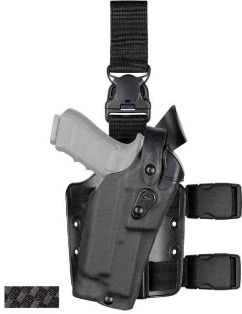 Safariland 6305 ALS/SLS Drop-Leg Glock Holster w/Quick-Release Leg Strap Glock 19/Glock 23/Glock 32 Right Hand STX Basket Weave Black
