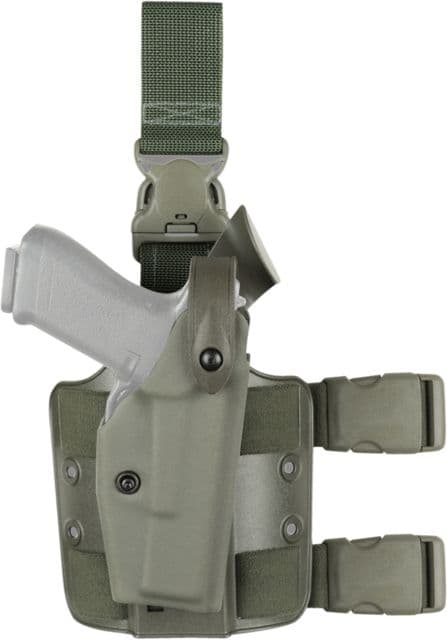 Safariland 6305 ALS/SLS Drop-Leg Glock Holster w/Quick-Release Leg Strap Glock 20/Glock 21 Right Hand STX OD Green