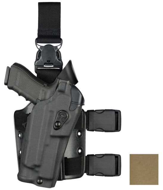 Safariland Model 6355RDS ALS Drop Leg Holster SIG Sauer P320 Right Hand Cordura Coyote Brown 6355RDS-7502-741