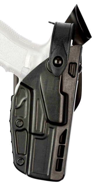 Safariland 7360 7TS ALS/SLS Mid-Ride Level III Glock Duty Holster Glock 20/Glock 21 Left Hand STX Plain Black 7360-383-412