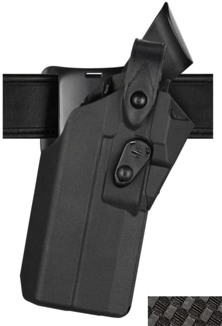 Safariland 7360RDS 7TS ALS/SLS Mid-Ride Level III Retention Duty Holsters Glock 19 X300U Right Basketweave Black 7360RDS-28325-481