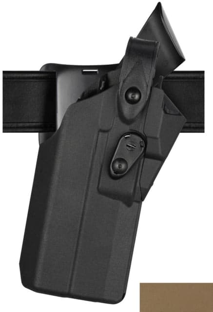 Safariland 7360RDS 7TS ALS/SLS Mid-Ride Level III Retention Duty Holsters Glock 17 X300U Right Plain FDE Brown 7360RDS-8325-551