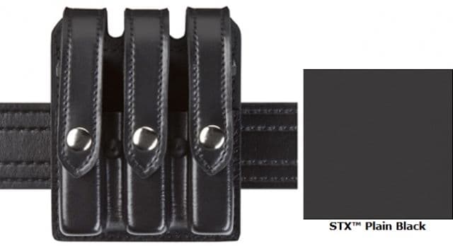 Safariland Model 777 Slim Triple Mag Pouch w/Flap STX Black For Glock 17