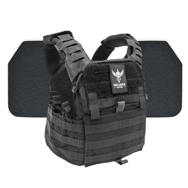 Shellback Tactical Banshee Elite 2.0 Body Armor Kit with Level III+ Model P5mmSAO Armor Plates Black One Size