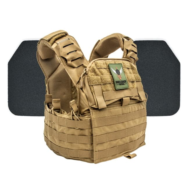 Shellback Tactical Banshee Elite 2.0 Body Armor Kit with Level III+ Model P5mmSAO Armor Plates Coyote One Size