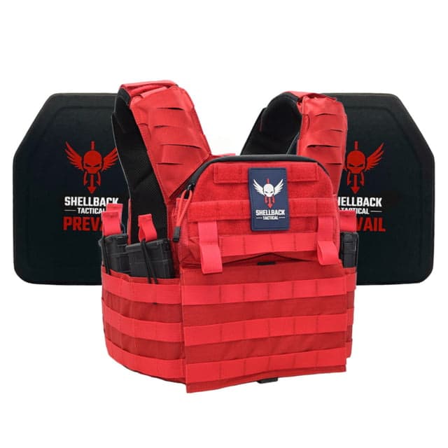 Shellback Tactical Banshee Elite 2.0 Level IV Body Armor Kit w/ Model 4SICMH Ceramic Plates Range Red One Size