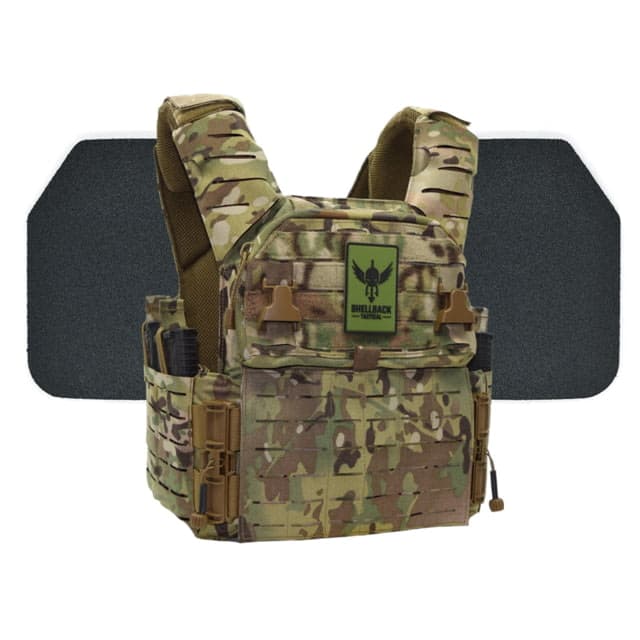 Shellback Tactical Banshee Elite 3.0 Body Armor Kit with Level III+ Model P5mmSAO Armor Plates Multicam 2X/3X