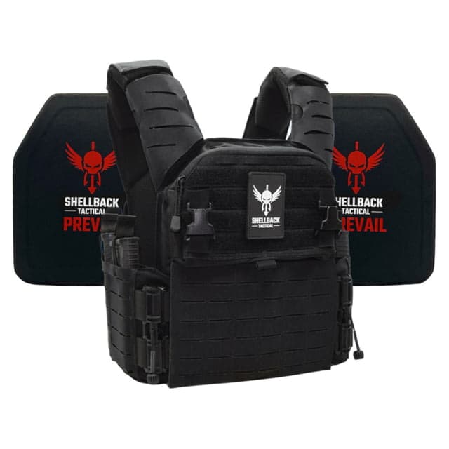 Shellback Tactical Banshee Elite 3.0 Level IV Body Armor Kit w/ Model 4SICMH Ceramic Plates Black 2XL/3XL