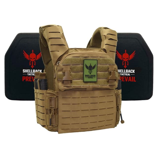 Shellback Tactical Banshee Elite 3.0 Level IV Body Armor Kit w/ Model 4SICMH Ceramic Plates Coyote 2XL/3XL
