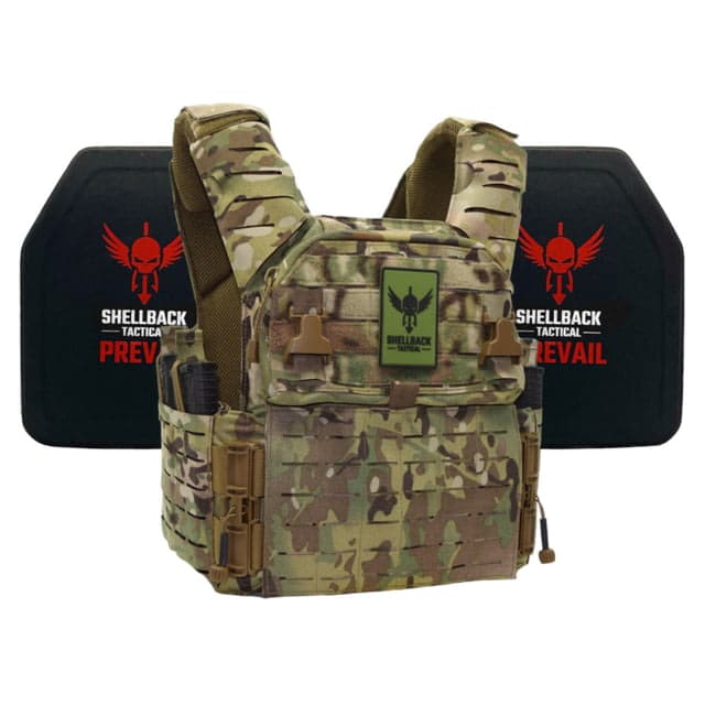 Shellback Tactical Banshee Elite 3.0 Level IV Body Armor Kit w/ Model 4SICMH Ceramic Plates Multicam 2XL/3XL