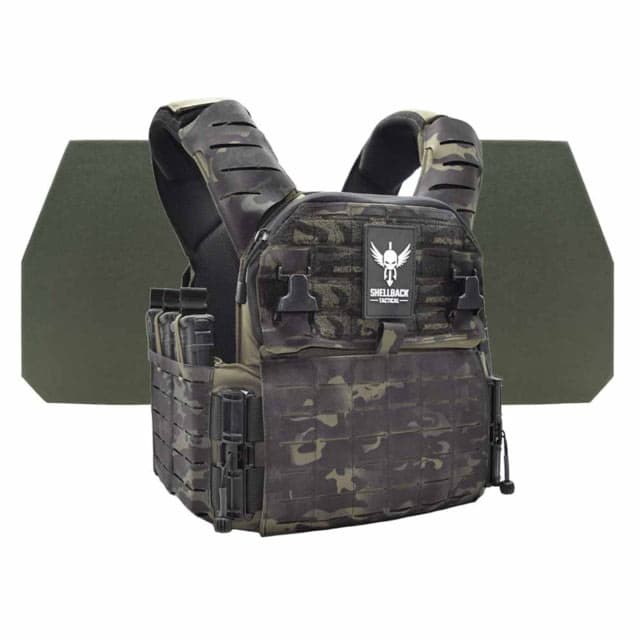 Shellback Tactical Banshee Elite 3.0 Level IV Body Armor Kit with Model L410 Plates Multicam Black L/XL