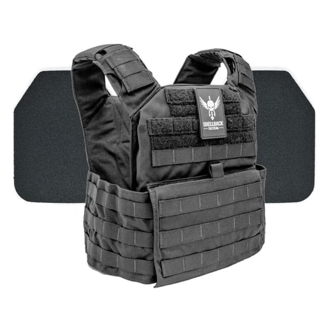 Shellback Tactical Banshee Rifle Body Armor Kit with Level III+ Model P5mmSAO Armor Plates Black One Size