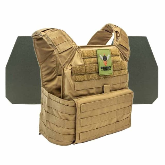 Shellback Tactical Banshee Rifle Level IV Body Armor Kit with Model L410 Plates Coyote One Size