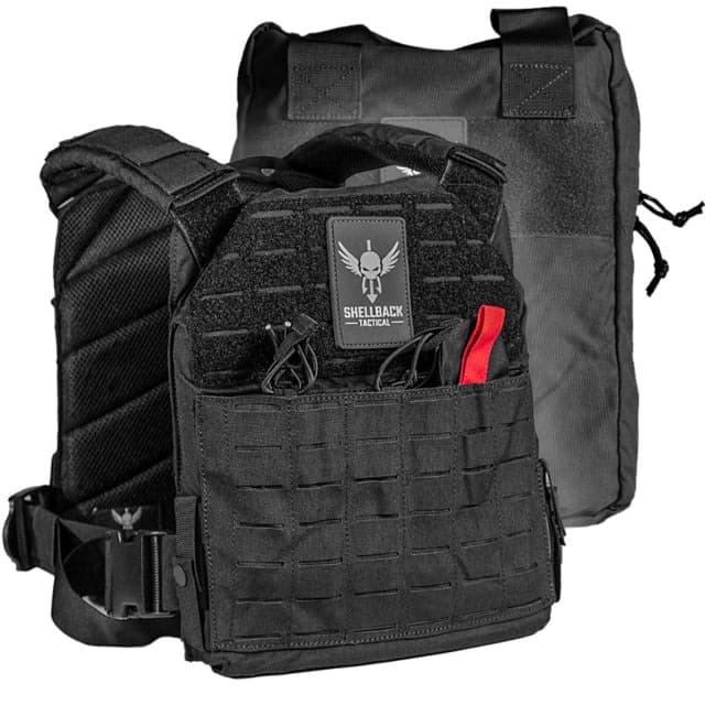 Shellback Tactical Defender 2.0 Active Shooter Kit Plate Carrier and Bag Black One Size