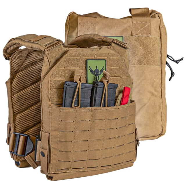Shellback Tactical Defender 2.0 Active Shooter Kit Plate Carrier and Bag Coyote One Size