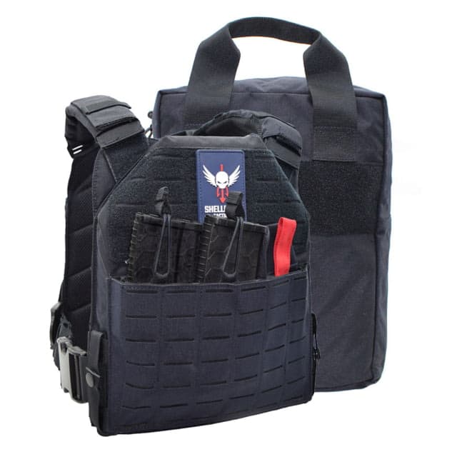 Shellback Tactical Defender 2.0 Active Shooter Kit Plate Carrier and Bag Navy Blue One Size