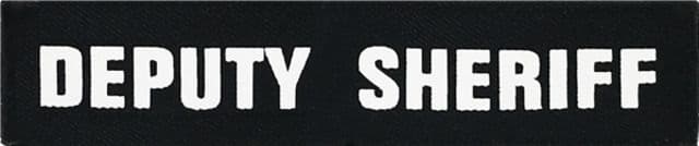 Shellback Tactical Deputy Sheriff Id Placard Hook Back 1 X 5inch White On Black One Size Fits Most