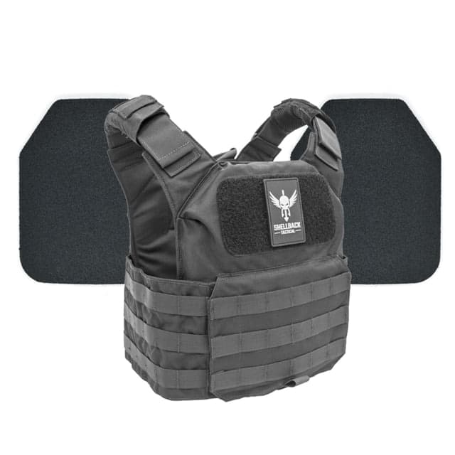 Shellback Tactical Patriot Body Armor Kit with Level III+ Model P5mmSAO Armor Plates Black One Size