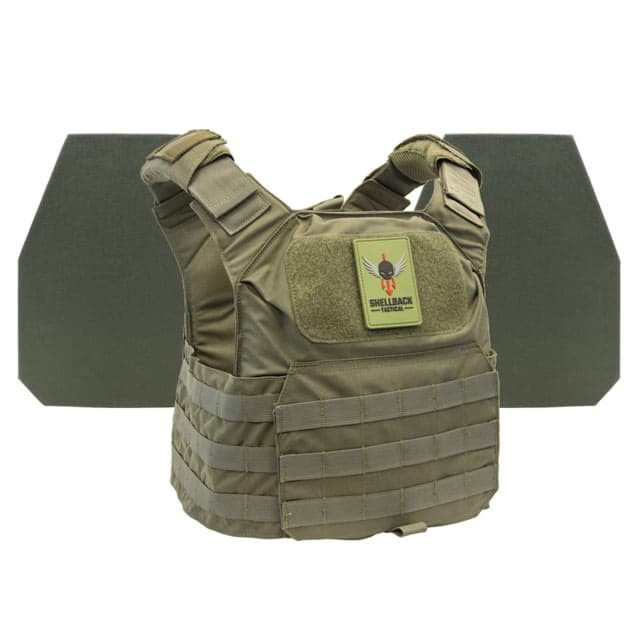 Shellback Tactical Patriot Level IV Body Armor Kit with Model L410 Plates Ranger Green One Size