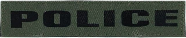 Shellback Tactical Police Id Placard Hook Back 1 X 5 Inch Black On Olive One Size Fits Most