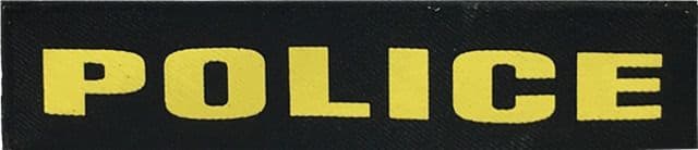 Shellback Tactical Police Id Placard Hook Back 1 X 5 Inch Gold On Black One Size Fits Most