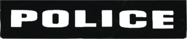Shellback Tactical Police Id Placard Hook Back 1 X 5 Inch White On Black One Size Fits Most